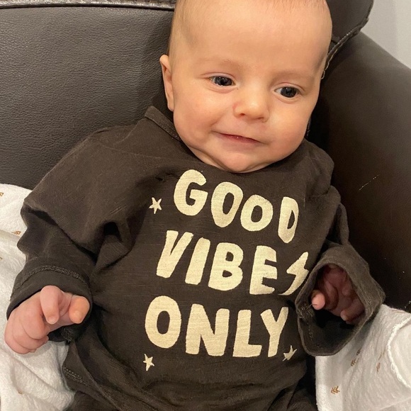 NWTS- Rylee + Cru/Good Vibes Only Brown Outfit/Pants and top, Sz 18-24 - Picture 2 of 5